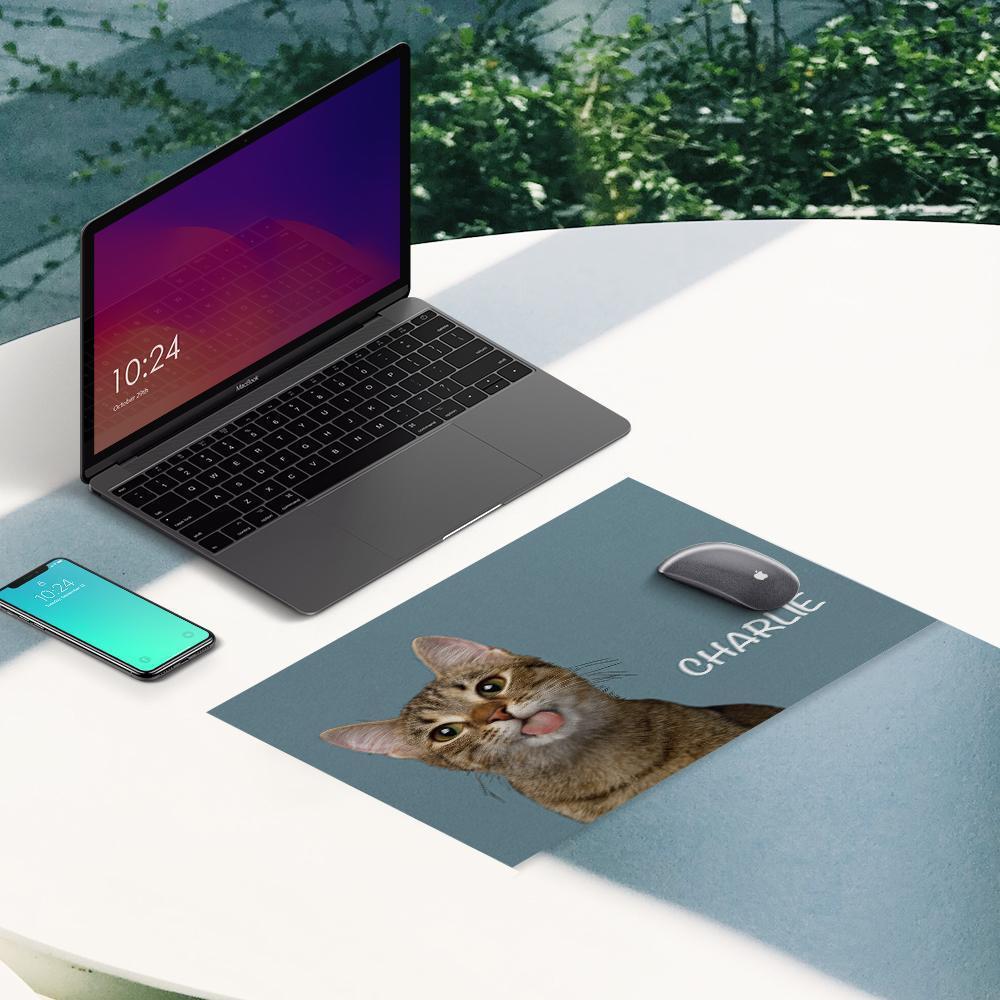 Tappetino Per Mouse Personalizzato Con Foto Per Animali Domestici Regalo Di Testo Personalizzato