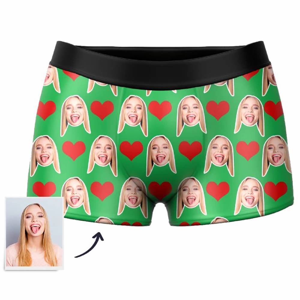 Boxer Personalizzato Con Foto Da Uomo, Intimo Per Viso A Cuore - Uomo