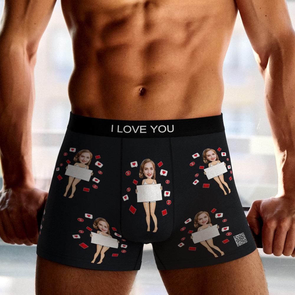 Boxer Fotografico Personalizzato Uncover Me Underwear Regalo Intimo Maschile Per Fidanzato Vista Ar