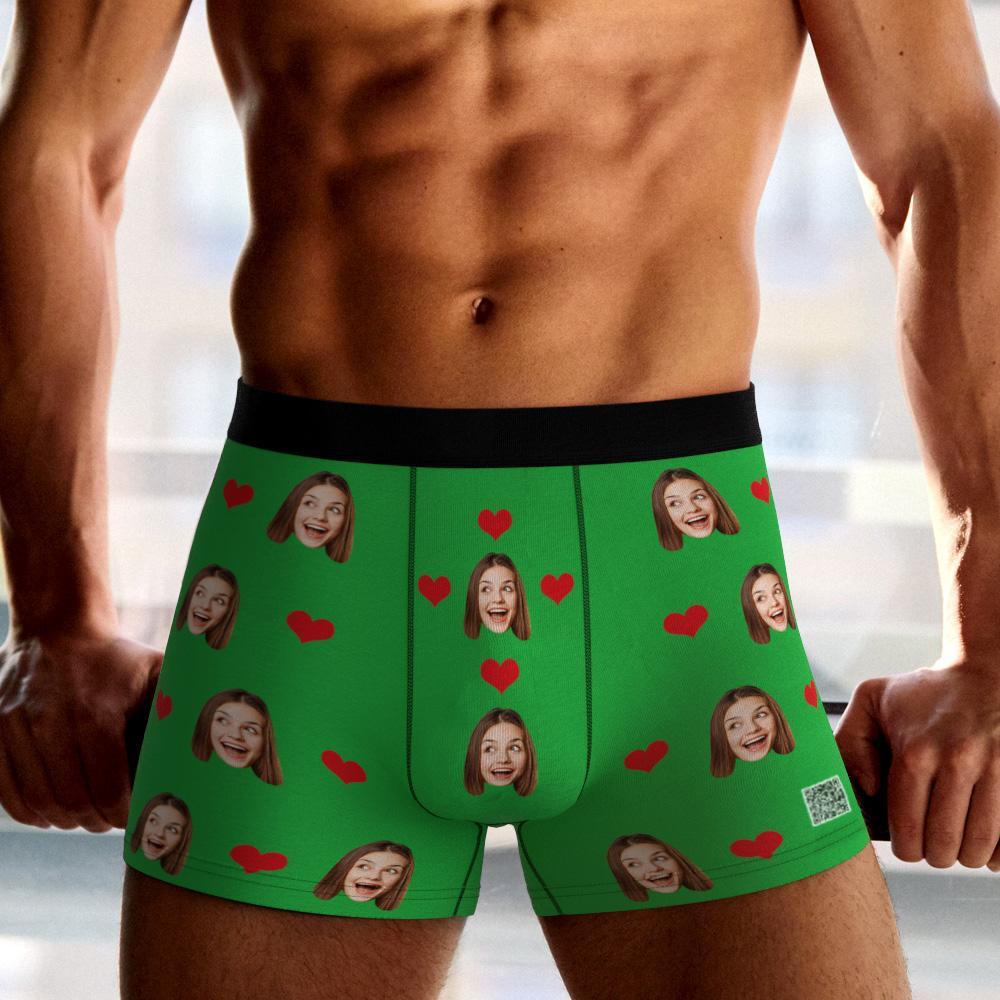 (Per Condividere)Boxer Con Foto Personalizzati Da Uomo, Intimo Per Il Viso Con Cuore Regali Di Natale - Uomo