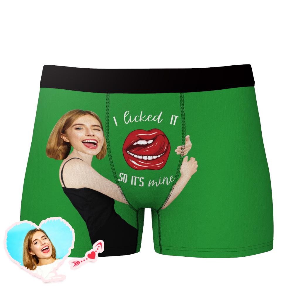 Foto Personalizzata La faccia della fidanzata boxer leccata in stile divertente - Uomo