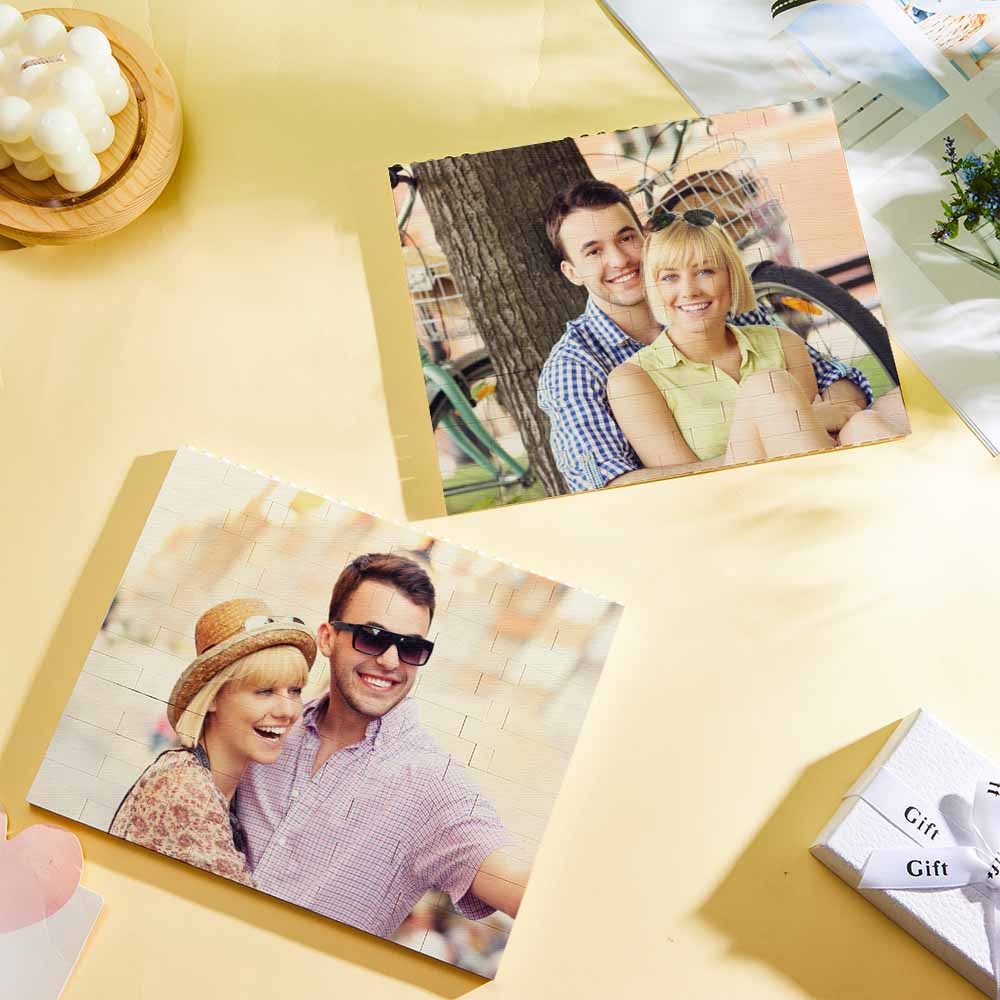 Personalizzato Photo Building Brick Custom Block Forma Quadrata Per Coppia - soufeelit