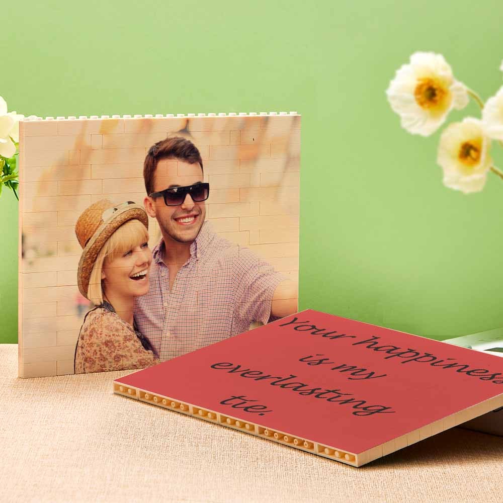 Personalizzato Photo Building Brick Custom Block Forma Quadrata Per Coppia - soufeelit