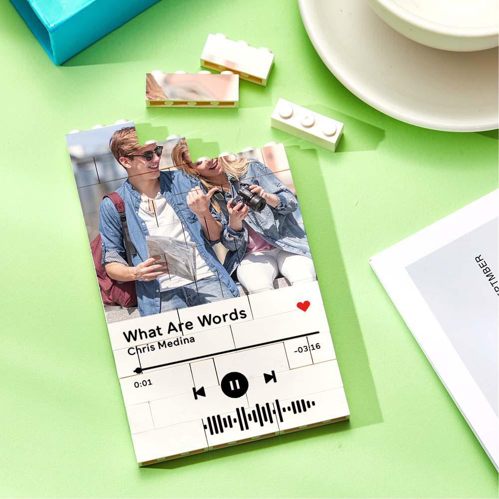 Personalizzato Photo Building Block Codice Musicale Personalizzato Regali Per Lui - soufeelit