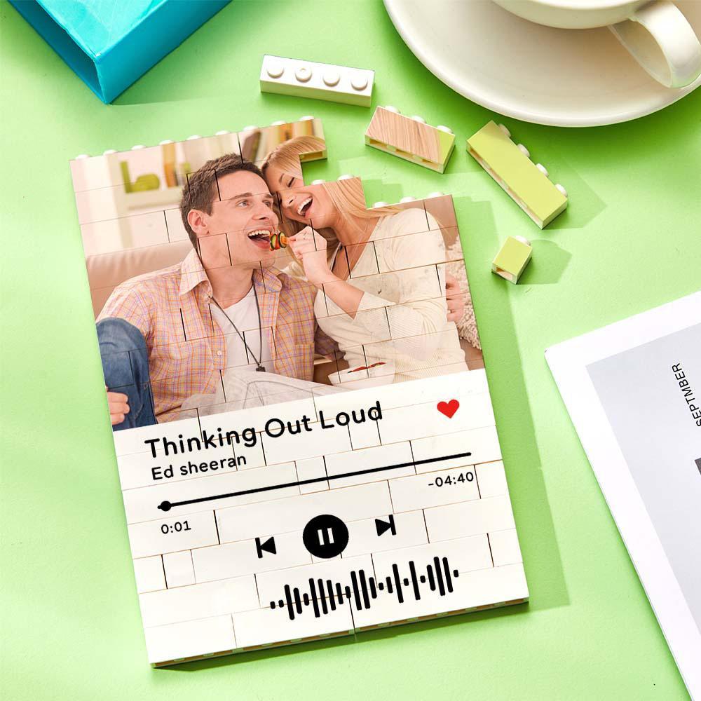 Personalizzato Photo Building Block Codice Musicale Personalizzato Regali Per Lui - soufeelit