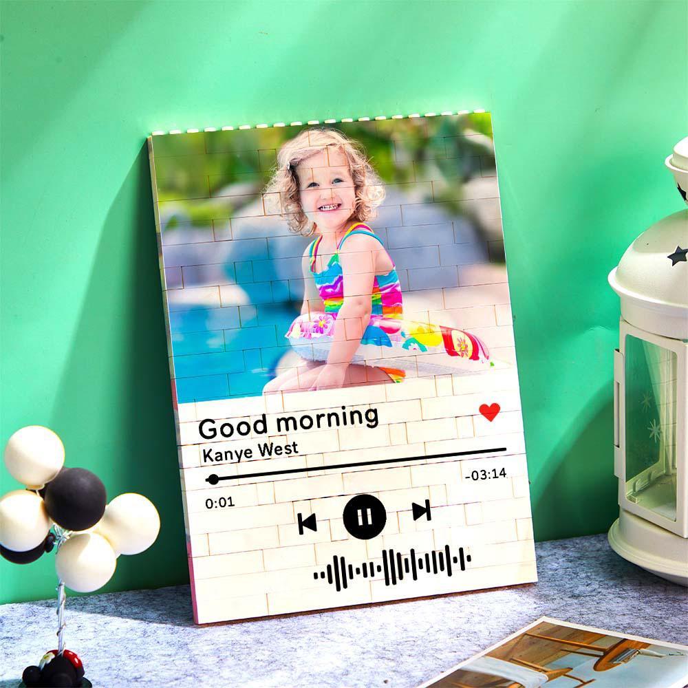 Personalizzato Photo Building Block Codice Musicale Personalizzato Regali Per Lui - soufeelit