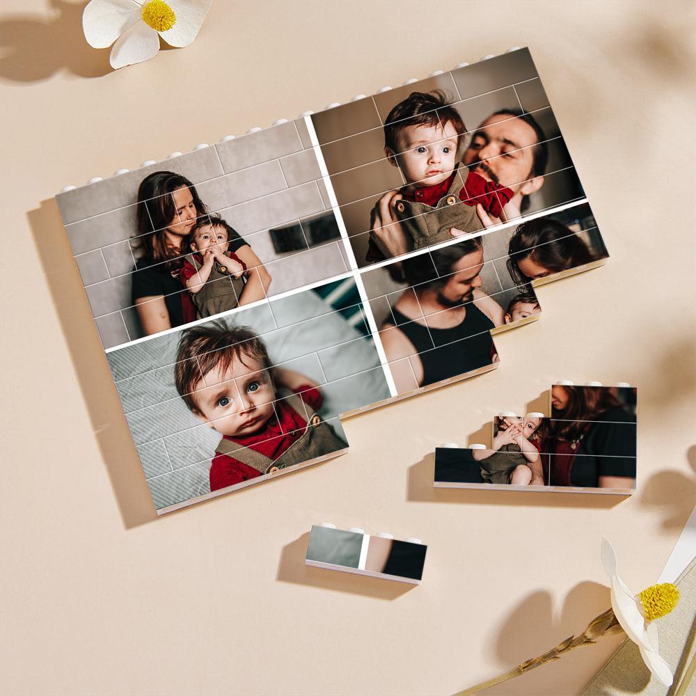 Collage Personalizzato Multiphoto Building Brick Personalizzato Photo Block Regalo Di Famiglia A Forma Quadrata - soufeelit