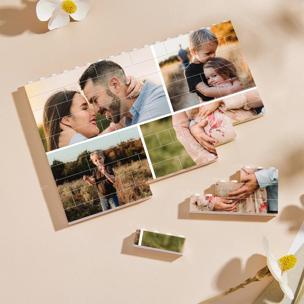 Collage Personalizzato Multiphoto Building Brick Personalizzato Photo Block Regalo Di Famiglia A Forma Quadrata - soufeelit