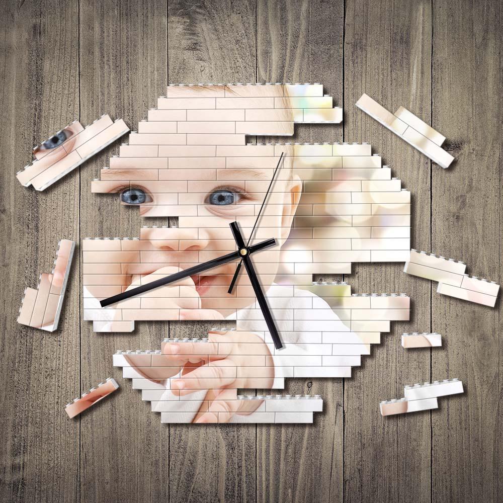 Orologio Da Parete Personalizzato Con Blocchi Di Costruzione Puzzle Personalizzato Orologio Personalizzato Con Foto In Mattoni Regalo Per Bambini - soufeelit