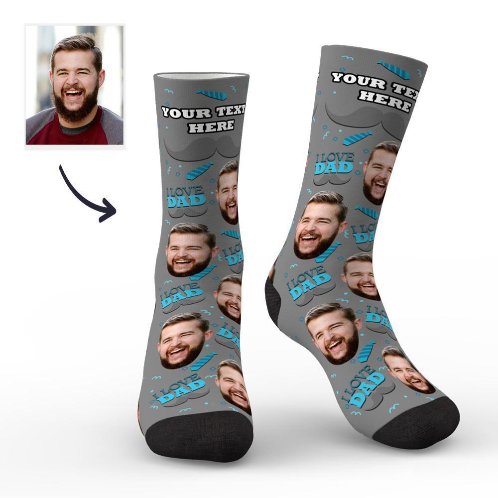 Calzini con foto personalizzate I Love Dad Socks