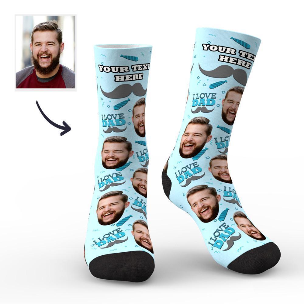 Calzini con foto personalizzate I Love Dad Socks