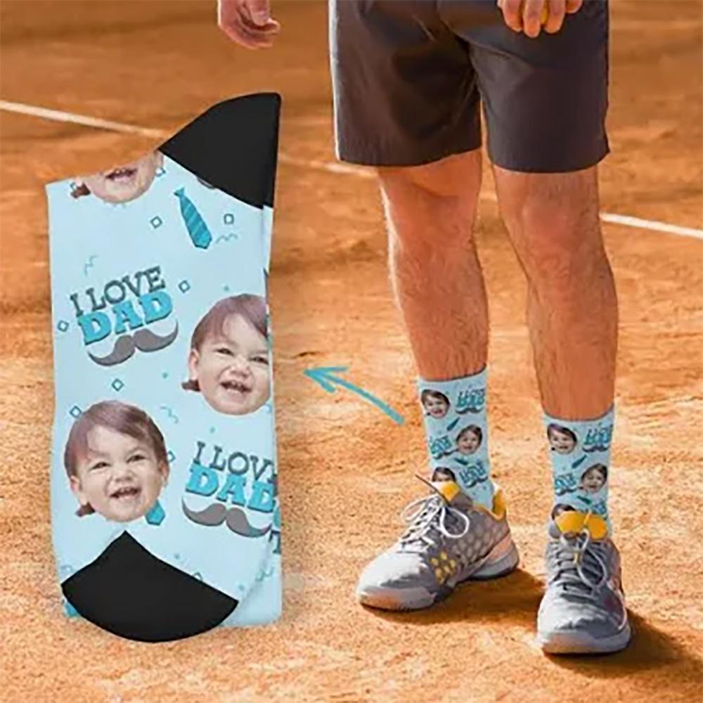 Calzini con foto personalizzate I Love Dad Socks