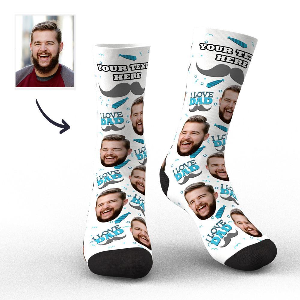 Calzini con foto personalizzate I Love Dad Socks