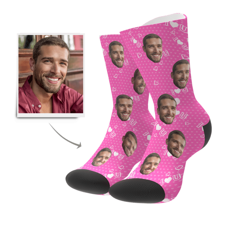 Calzini Con Foto Personalizzate, Calzini I Love You Face