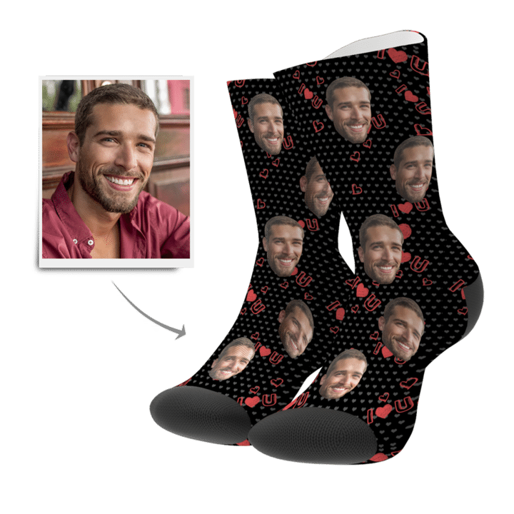 Calzini Con Foto Personalizzate, Calzini I Love You Face