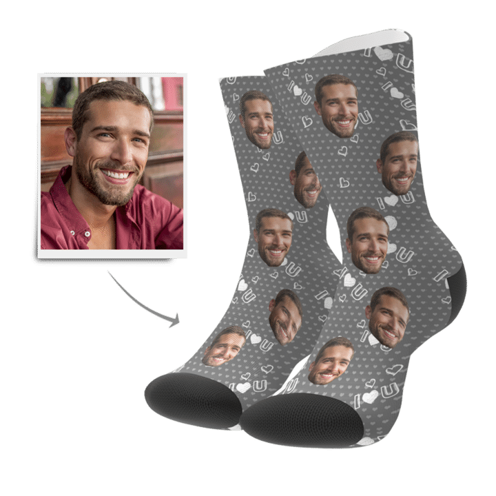 Calzini Con Foto Personalizzate, Calzini I Love You Face