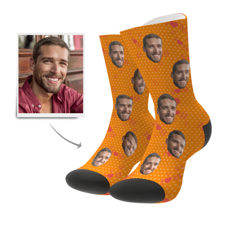 Calzini Con Foto Personalizzate, Calzini I Love You Face
