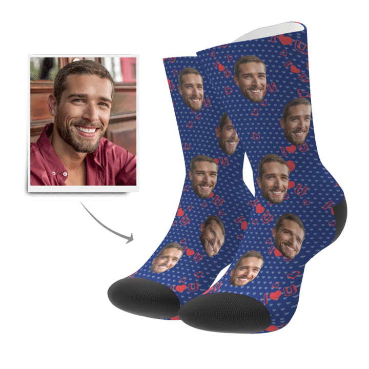 Calzini Con Foto Personalizzate, Calzini I Love You Face