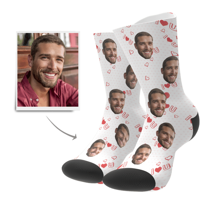 Calzini Con Foto Personalizzate, Calzini I Love You Face