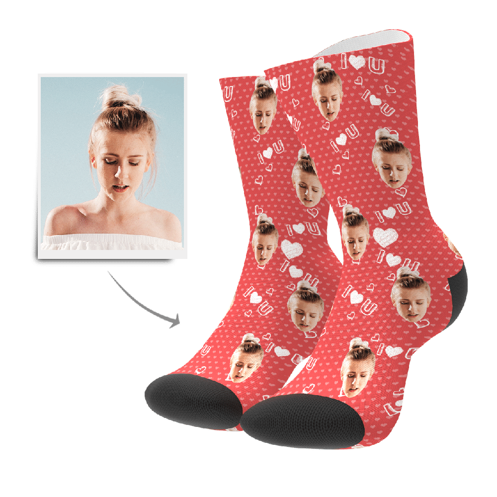 Calzini Con Foto Personalizzate, Calzini I Love You Face