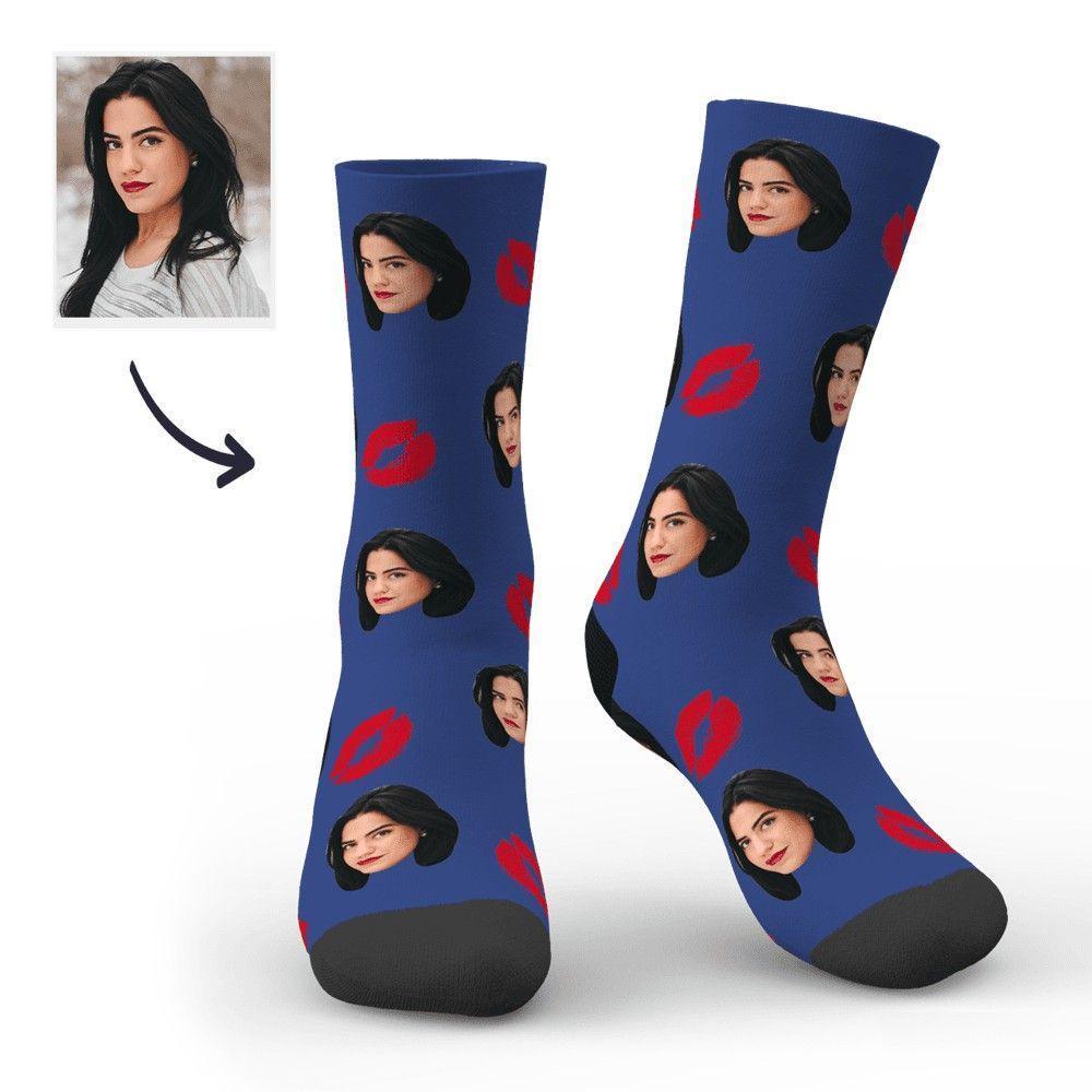 Calzini Personalizzati Con Foto, Calzini Per Il Viso - Viola