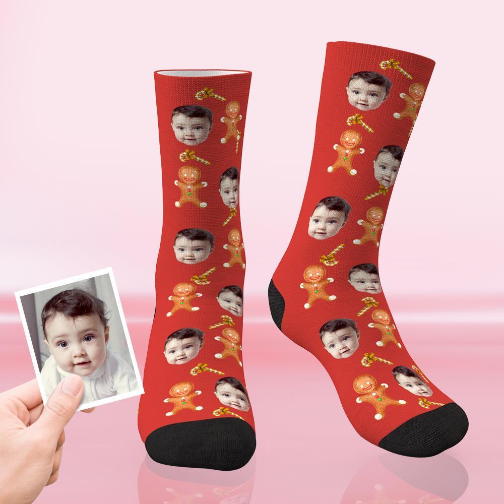 Calzini Di Natale Personalizzati Calzini Divertenti Con Viso Personalizzato - Biscotti Di Natale