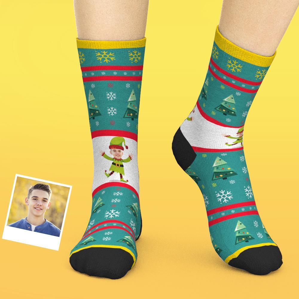 Calzini Personalizzati Per Il Viso Aggiungi Immagine Calzini Da Elfo Di Natale