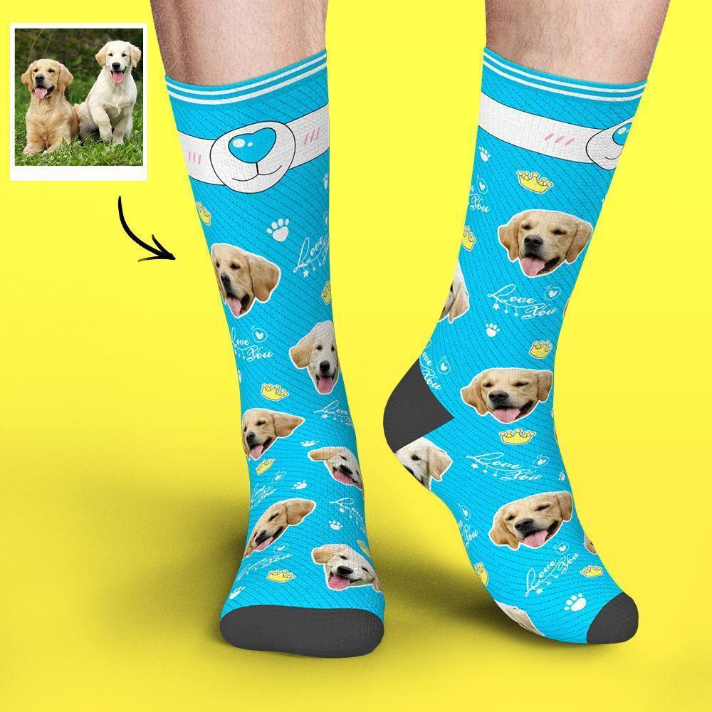 Calzini Personalizzati Per Il Viso Love You Dog Aggiungi Immagini E Nome