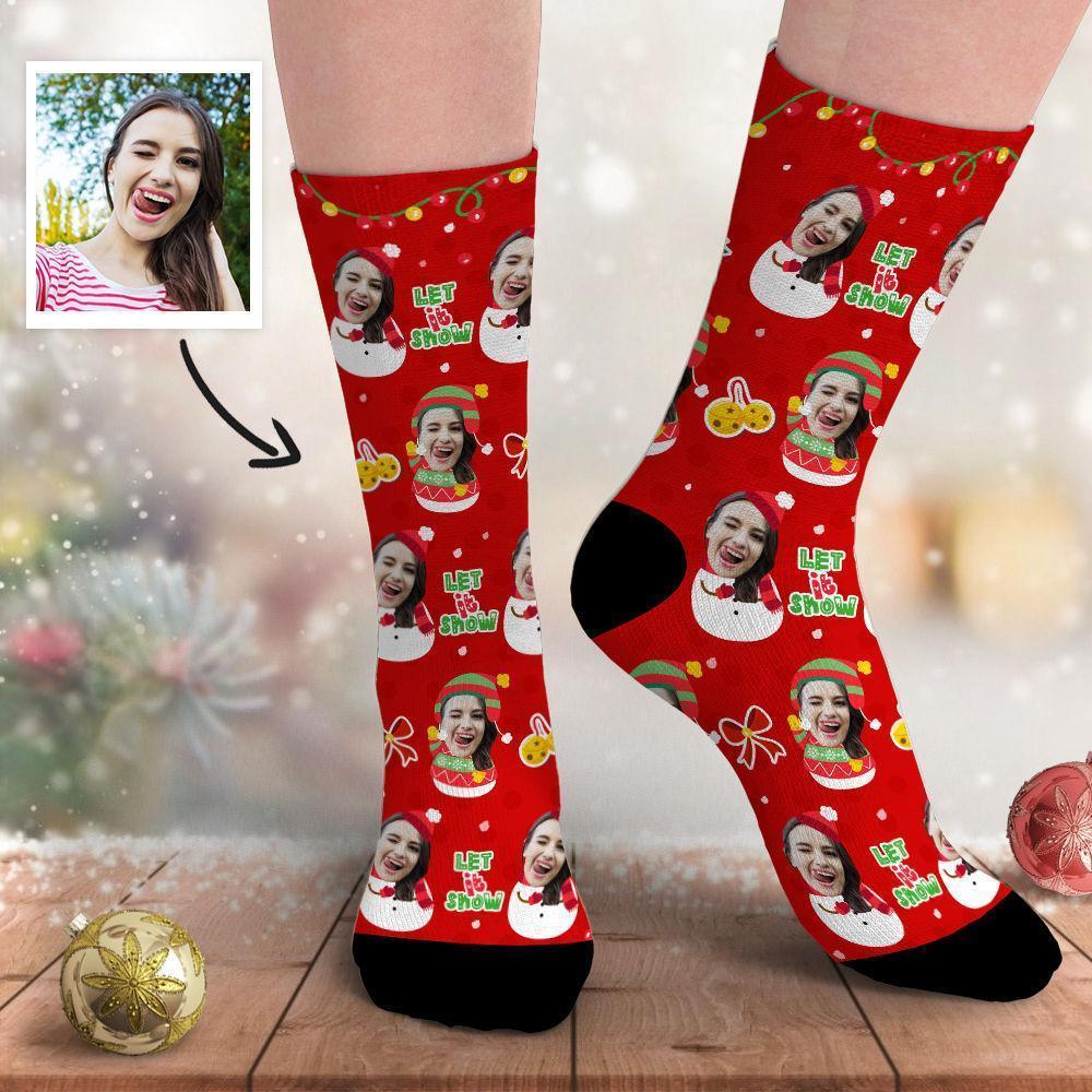 Calzini Personalizzati Con Foto Calzini Per Il Viso Con Regali Di Design Unico Pupazzo Di Neve Per Natale
