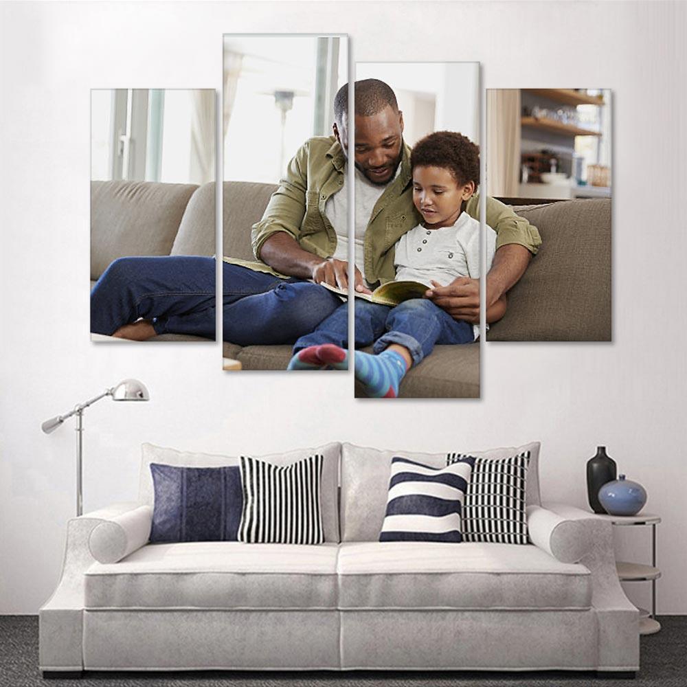 Personalizzato Wall Art Stampe su tela Foto 4 pezzi Pittura a olio contemporanea per soggiorno senza cornice