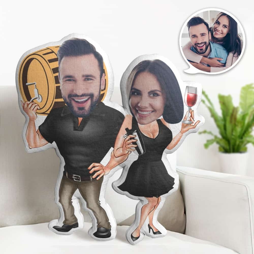 Regalo Di San Valentino Cuscino Per Il Viso Personalizzato, Coppia In Bambola Per Il Viso Dell'oktoberfest, Il Miglior Regalo Per L'amante - soufeelit