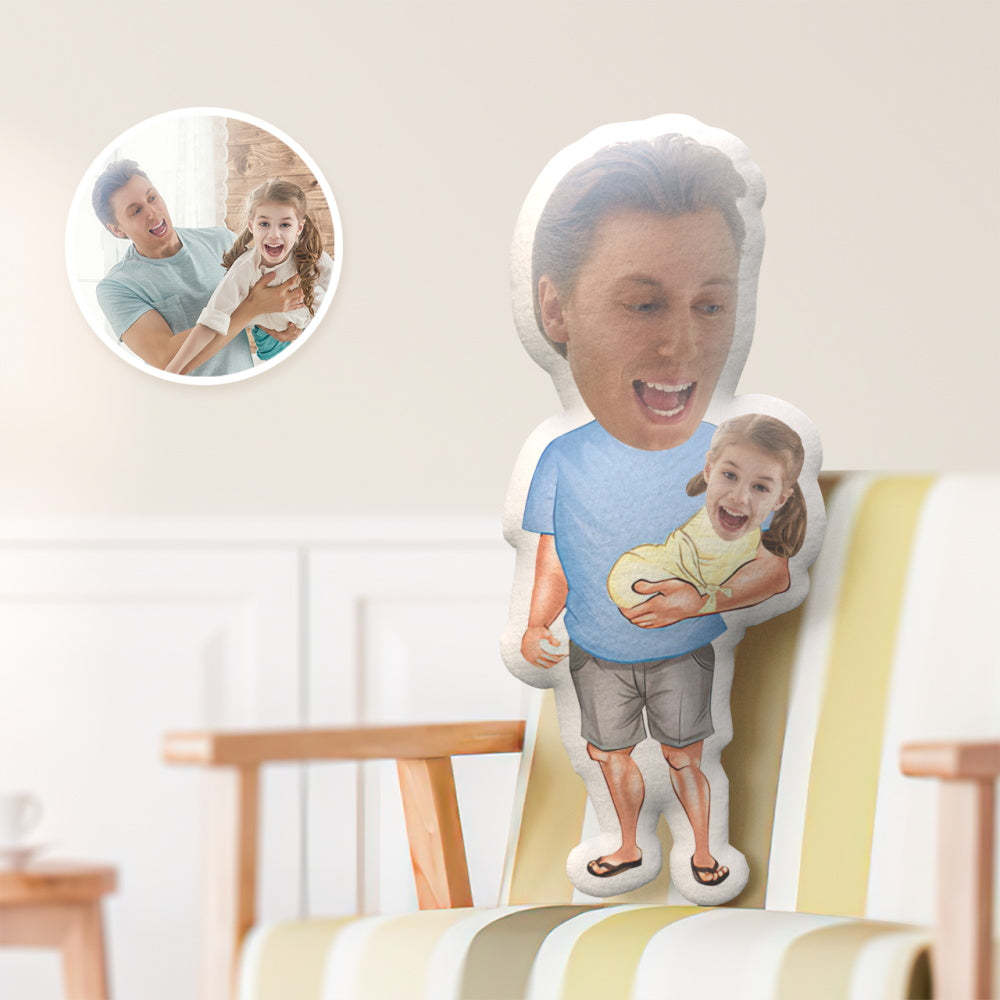 Regalo Per La Festa Del Papà Cuscino Per Il Viso Personalizzato Regalo Per Papà, Papà Con Cuscino Per Il Viso In Stile Bambino - soufeelit