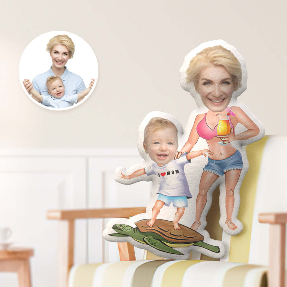 Cuscino Per Il Viso Personalizzato Regalo Per La Festa Della Mamma, Cuscino Per Il Viso Di Mamma Surf Con Me - soufeelit