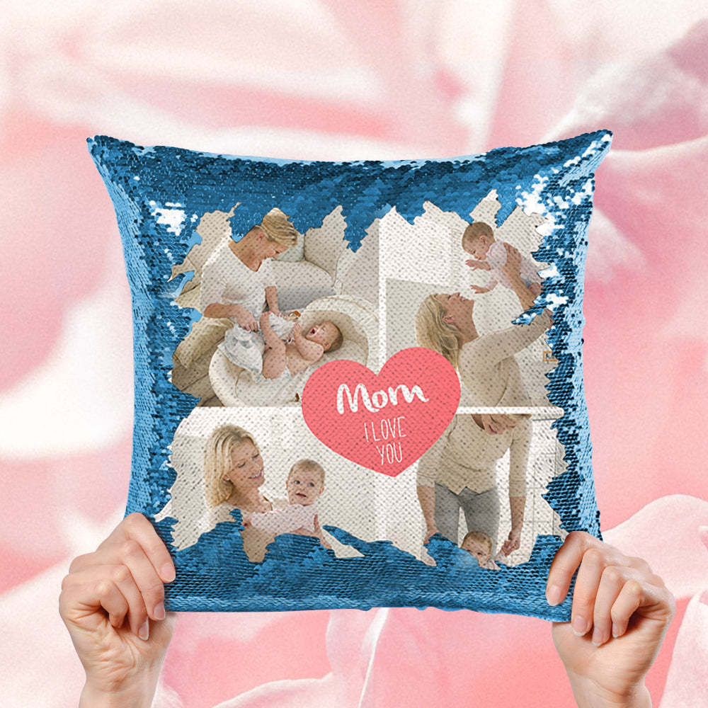 Cuscino Personalizzato Con Paillettes Per Mamma Collage Di Foto Cuscino Personalizzato Con Paillettes Per Mamma Ti Amo - soufeelit