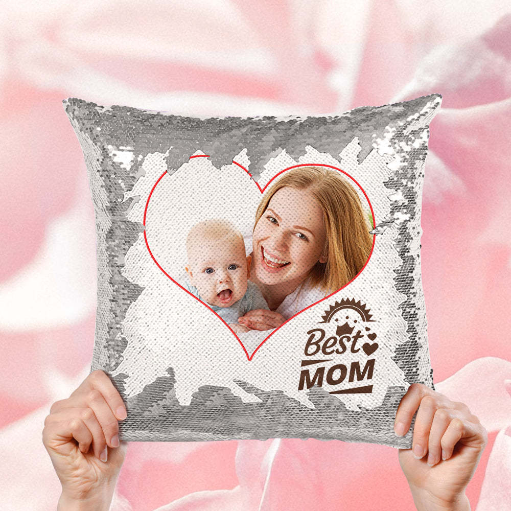 Cuscino Personalizzato Con Paillettes Con Foto A Forma Di Cuore Cuscino Personalizzato Con Paillettes Per Mamma - soufeelit
