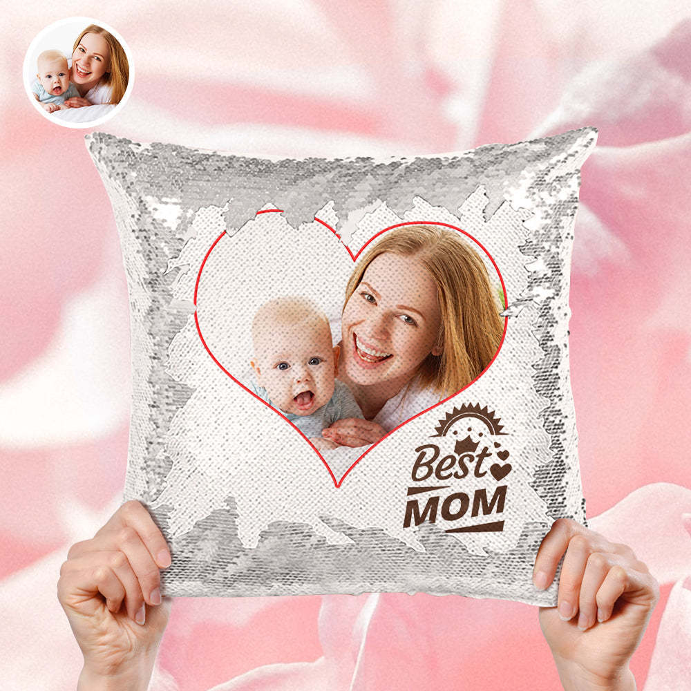 Cuscino Personalizzato Con Paillettes Con Foto A Forma Di Cuore Cuscino Personalizzato Con Paillettes Per Mamma - soufeelit