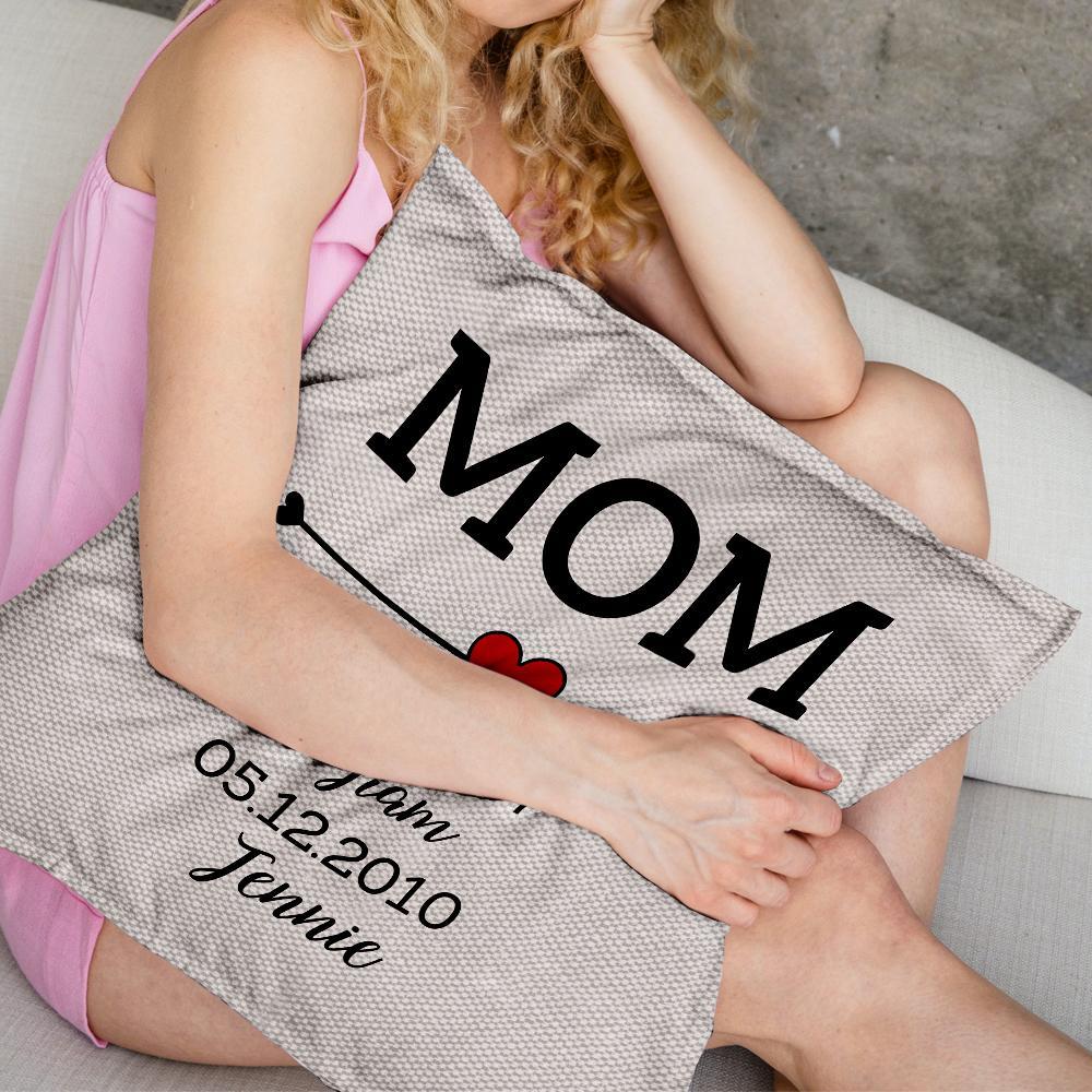 Cuscino Personalizzato Per La Festa Della Mamma Regalo Personalizzato Per La Mamma 15,7 Pollici * 15,7 Pollici (40 * 40 Cm) - soufeelit