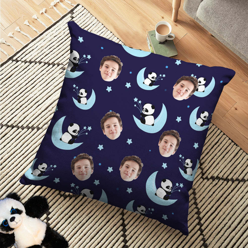 Cuscino Viso Personalizzato Cuscino Personalizzato Panda Bear Bamboo Moon And Star Panda Pillow - soufeelit