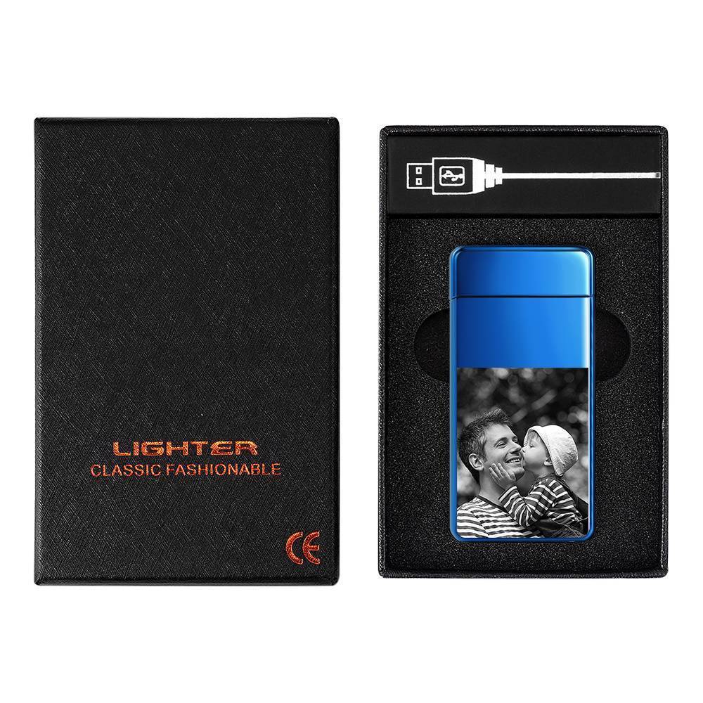 Gli accendini che possono essere scolpiti foto, accendini elettronici, sono un regalo meraviglioso per i fumatori blu