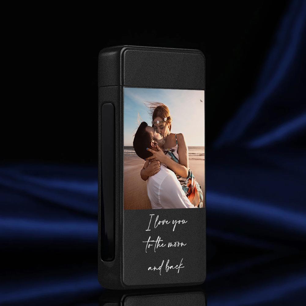 Accendino Con Foto Incisa Accendino Fotografico Personalizzato Argento E Nero - soufeelit