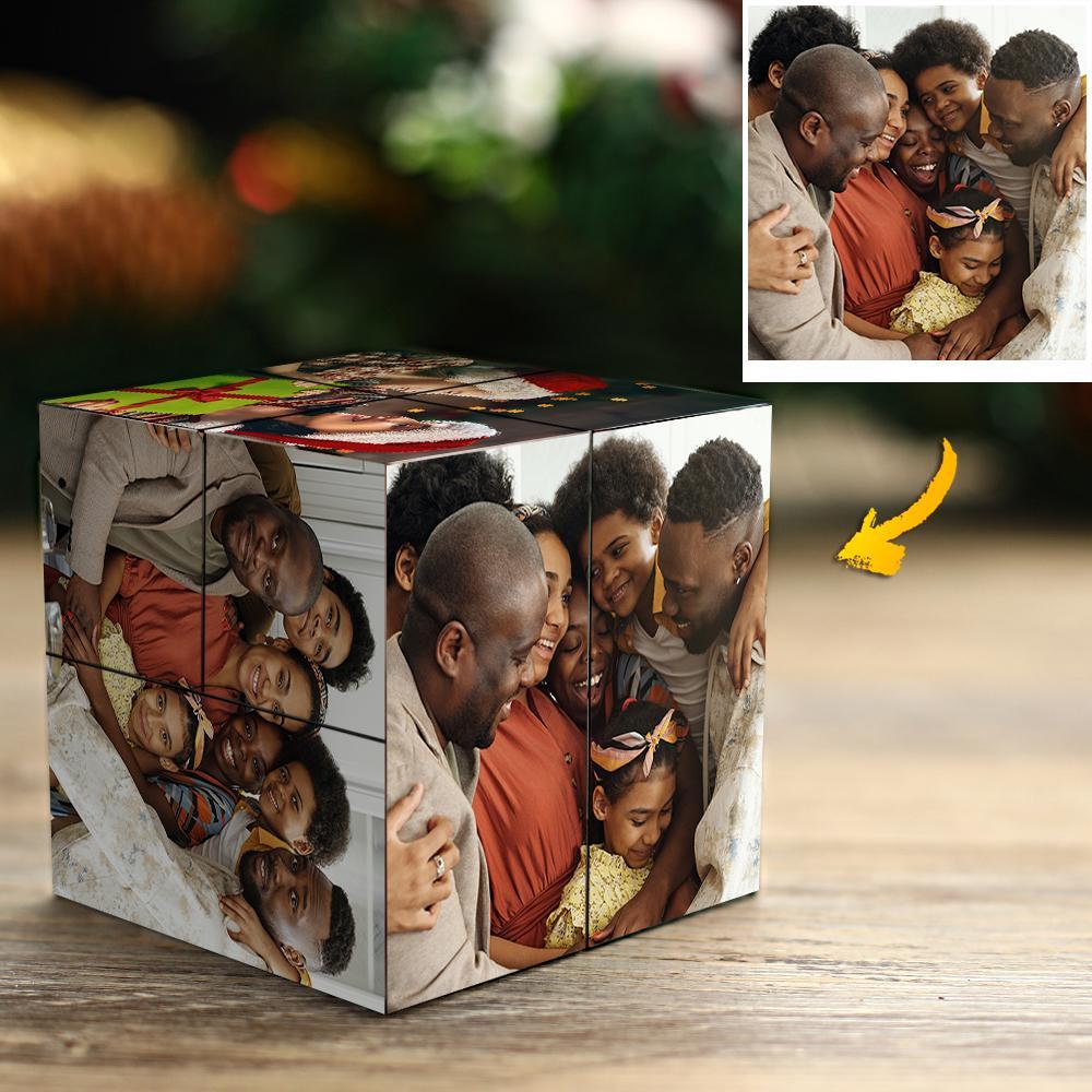 Cornice per foto personalizzata Cubo di Rubic con più immagini, regalo per bambini-Cubo Vetro Con Foto