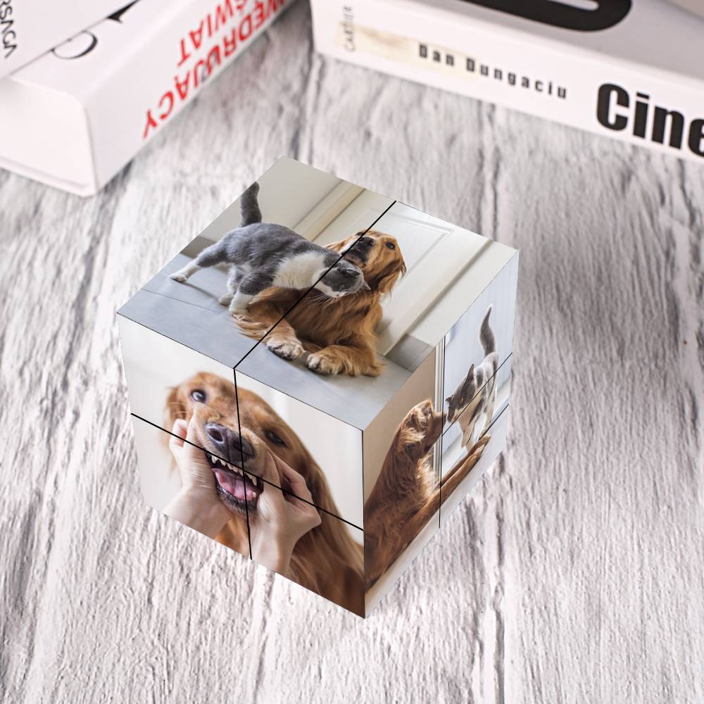 Cornice Per Foto Personalizzata Decorazione Per La Casa Multiphoto Rubic's Cube Simpatico Animale Domestico