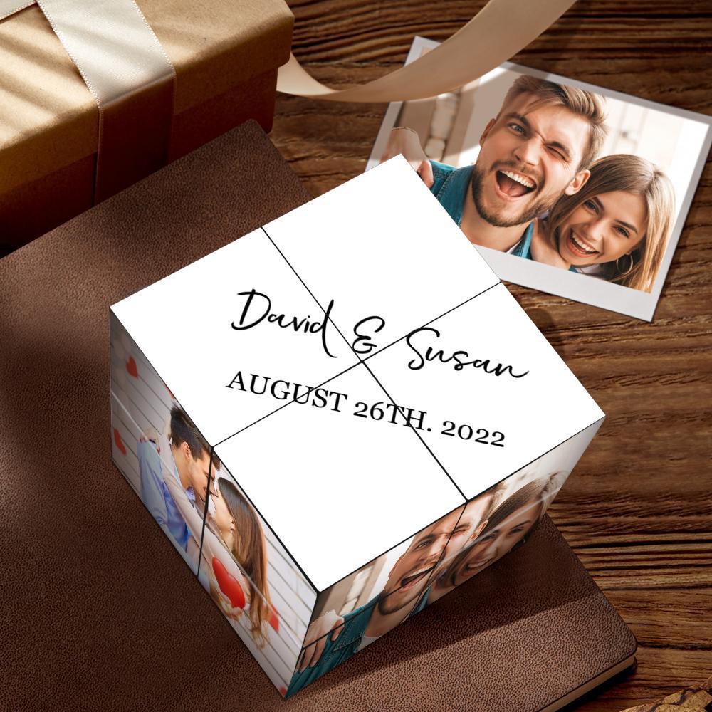 Cubo Di Rubic Personalizzato Photo Frame Multi Photo Mr And Mrs Custom Wedding Photo Cube 7*7*7 Cm - soufeelit