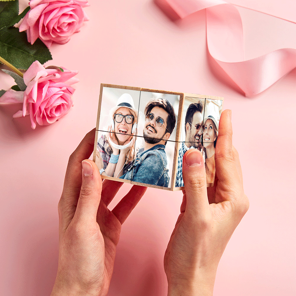 Foto Personalizzata Cubo Di Rubic In Legno Ornamento Per La Casa Cubo Di Rubic Regalo Per San Valentino - soufeelit