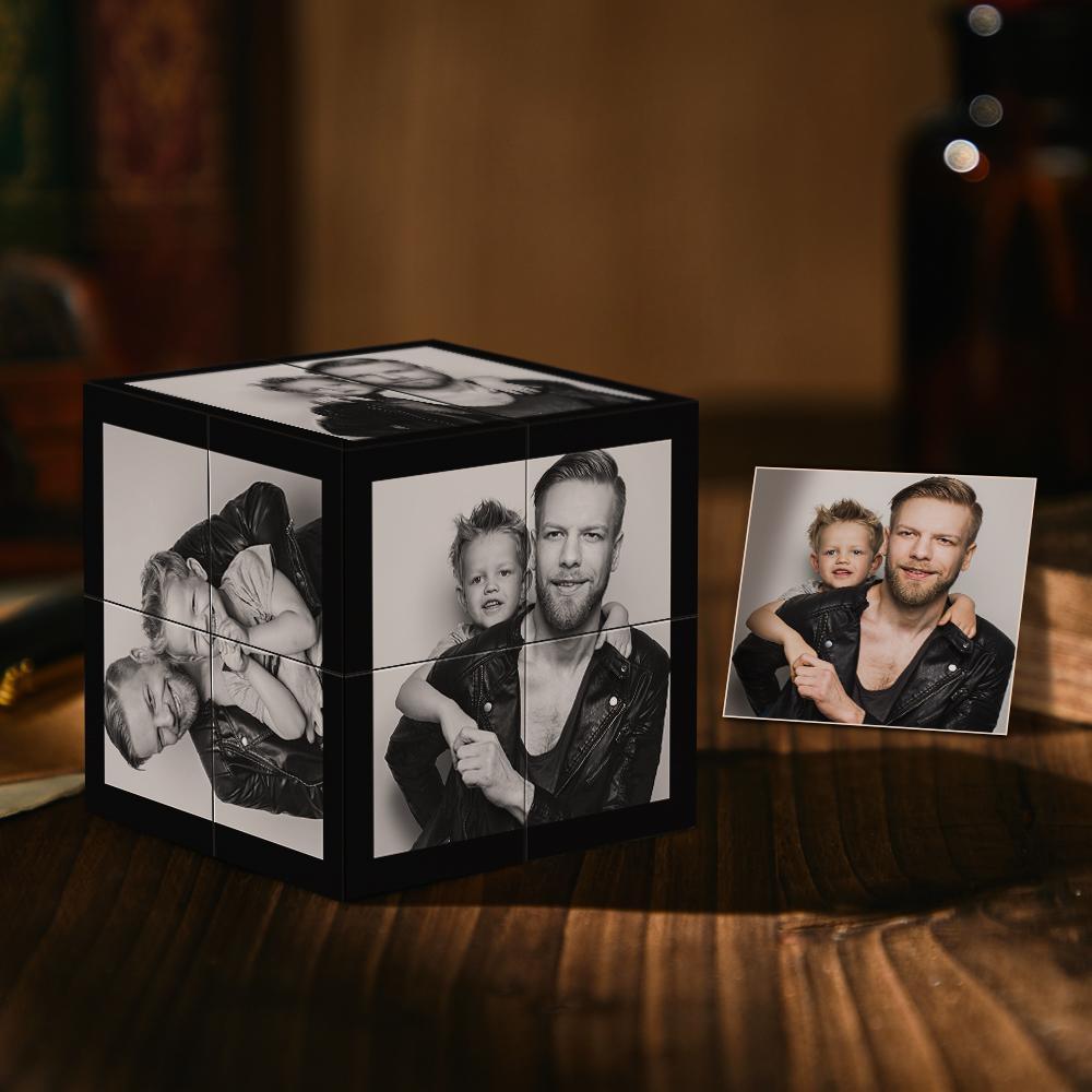 Cornice Per Foto Personalizzata Decorazione Per La Casa Multi Foto Filtro Nero Cubo Di Rubix Regalo Per Padre - soufeelit