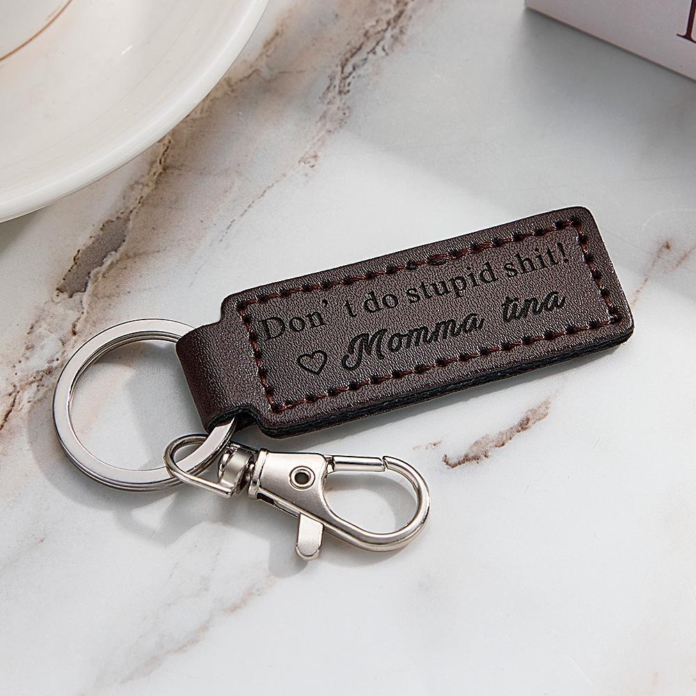 Portachiavi Con Incisione Personalizzata Regali In Pelle Personalizzati Divertenti - soufeelit