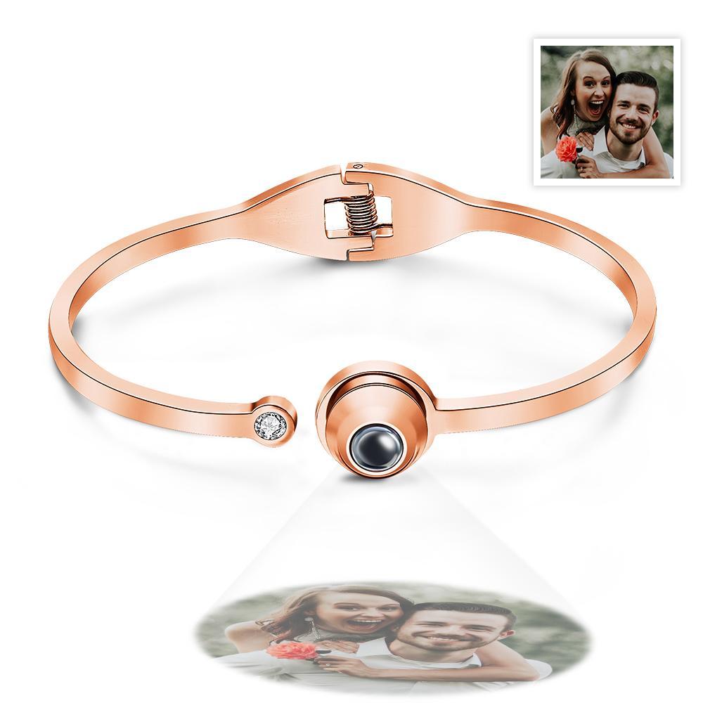 Braccialetto Personalizzato Con Strass Bianchi Per Proiezione Di Foto Regali Personalizzati Per Braccialetti Regolabili Per Lei - soufeelit