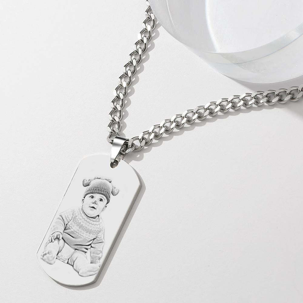 Collana Da Uomo Collana Con Incisione Collana Personalizzata Con Foto Regali Per Papà - soufeelit