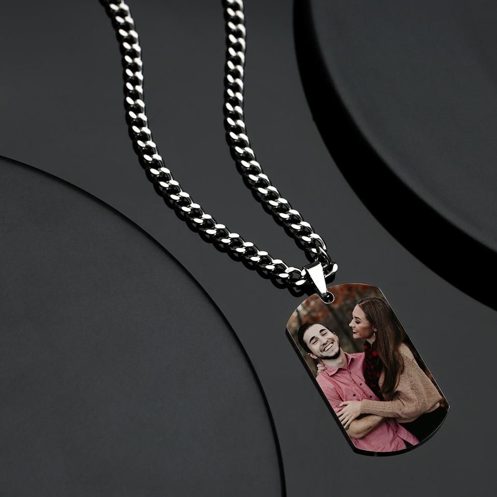 Collana Con Foto Personalizzata Collana Con Codice Spotify Collana Da Uomo Doge Tag - soufeelit