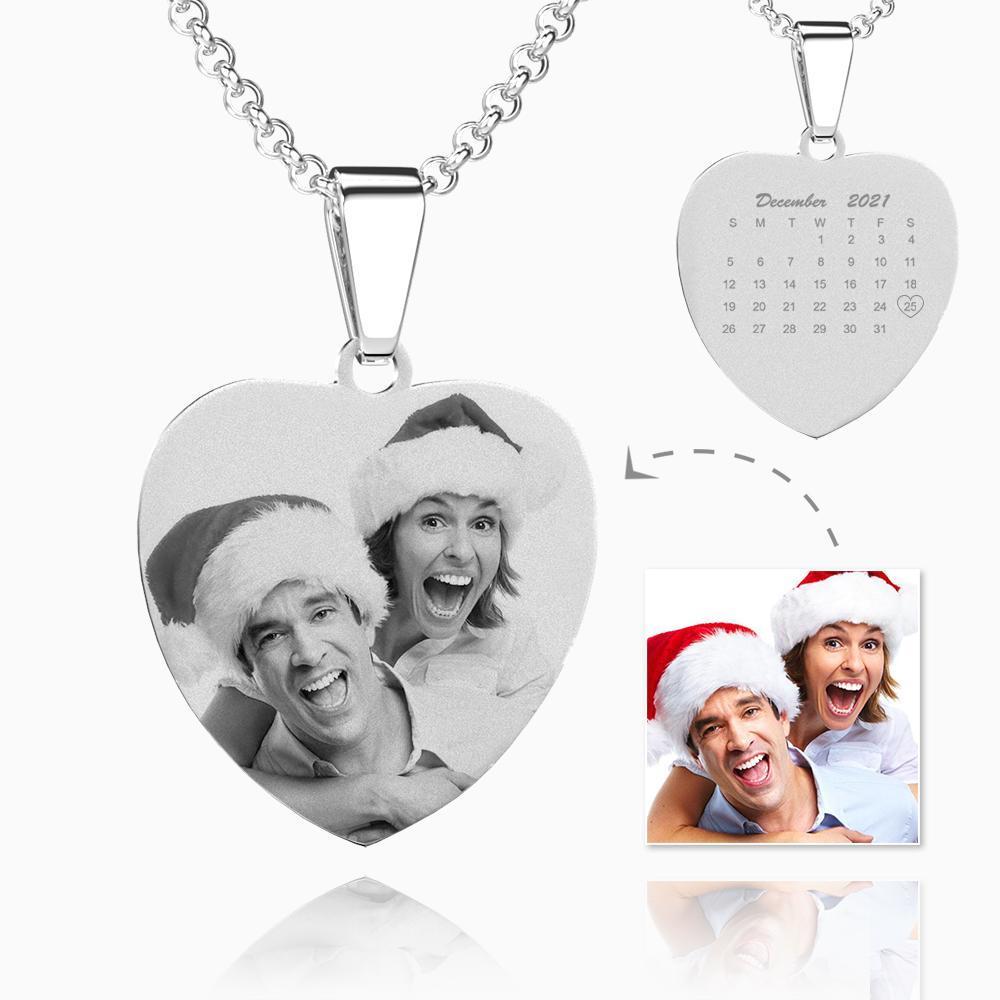 Christmas Gifts - Custom Photo Necklaces Personlised Calendar Necklaces Anniversary Gifts